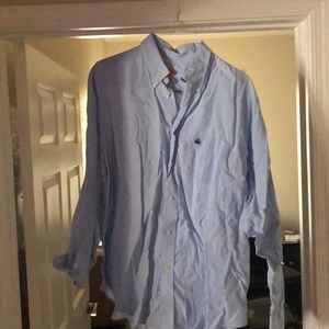 Nice button up dress shirt. Blue and white.